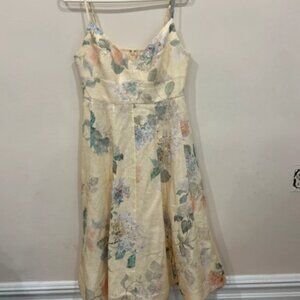 Illuminate Picnic Dress in Lemon Hydrangeas Size 3 AU Floral Linen
